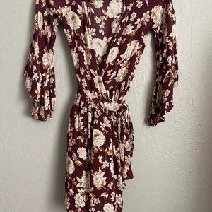 American Eagle Women's Burgundy and Pink Dress